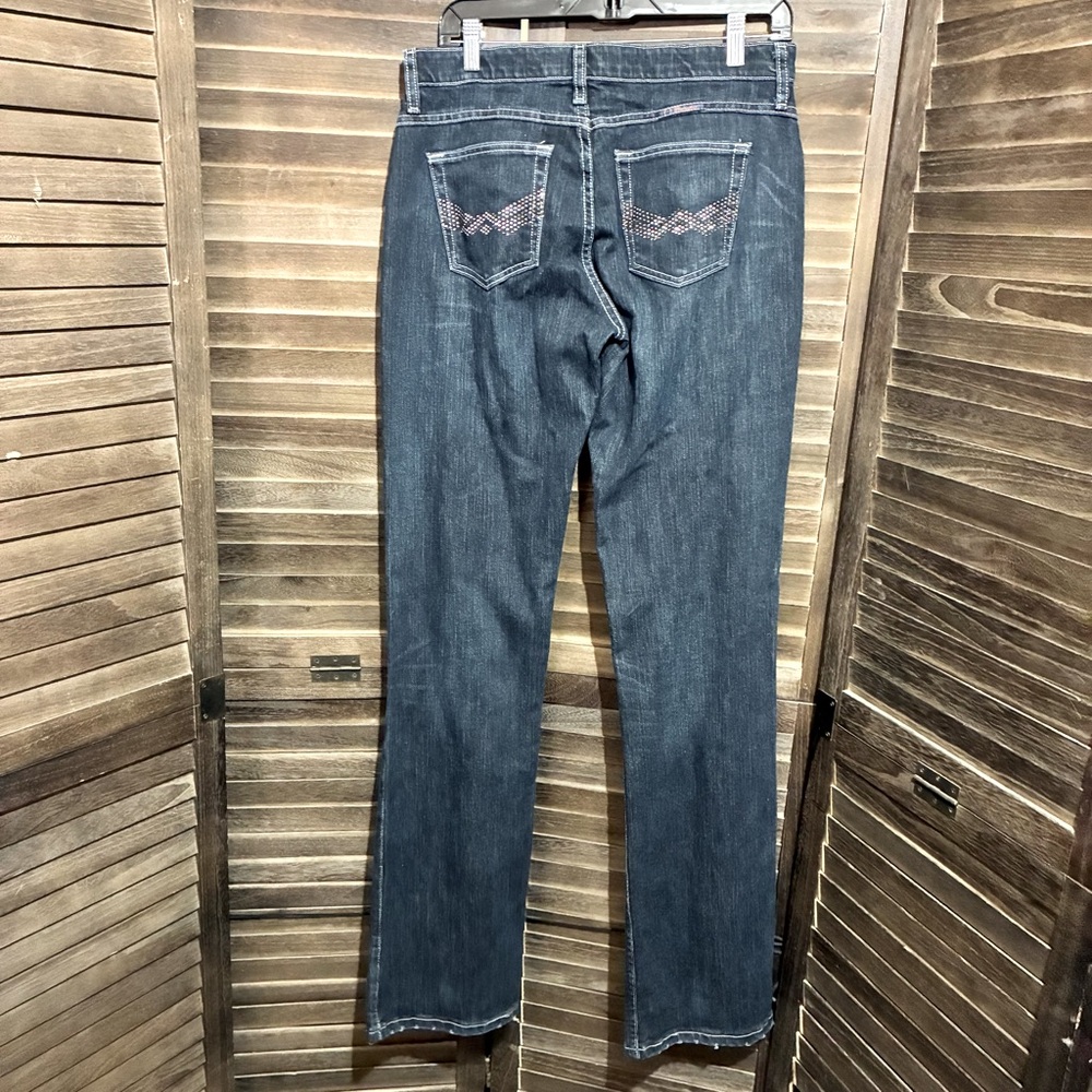 WRANGLER Ultimate Riding Jeans Q-BABY Mid-Rise Bootcut Classic Blue 9/10X38 Tall - Picture 5 of 10